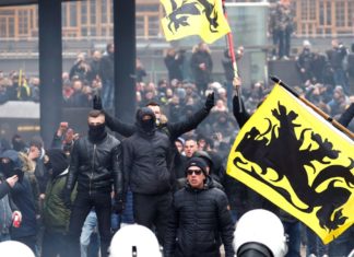 Судир на демонстрантите и полицијата во Брисел