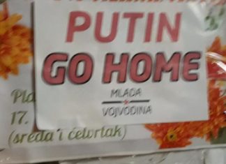 Војводина изналепена со “ Путин, оди со дома“
