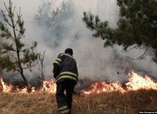 Украинските пожарникари и натаму се борат со пожарите околу Чернобил
