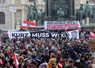 Голем протест против епидемиолошките мерки во Виена: Граѓаните го блокираа главниот град на Австрија