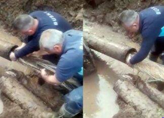 (Фото) Шокирани од тоа што го извадиле од цевката за водоснабдување