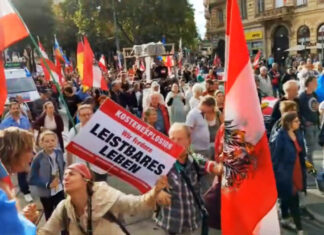 Голем протест против глобалистите во Австрија, кој мејнстрим медиумите го премолчија