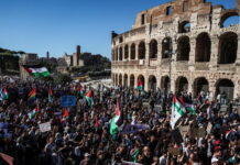 Голем протест за Палестина во Рим